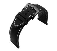 WUWMTUTCK Rubber Nylon Canvas Watchband Fit For Omeg-a Speed Sea For Master AT150 20mm 22mm 24mm Replacement Bracelet Watch For Fifty Fathoms(Black-whiteline2,22mm)