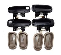 WUWMTUTCK Set of 8pcs Black Outside Inside Door Handles 8265022000 6920602050 Fit for Toyota Corolla Fit for Chevrolet Prizm 1998-2002(Black and Beige Set)