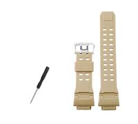 WUWMTUTCK Silicone Rubber Watch Strap 16mm Convex Joint Black Red Orange Blue Green Beige Watchband Fit For CASIO Fit For G-SHOCK 3410 GW-9400 GW9300(A Beige-S)