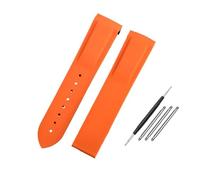 WUWMTUTCK Silicone Rubber Watch Strap 20mm 21mm 22mm Waterproof Orange Blue Men Watchband Fit For Omega Fit For Seamaster Diver 300m Fit For Planet Ocean 600m(Orange-NO BK,20mm)