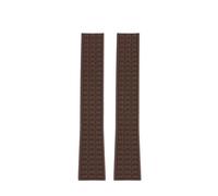 WUWMTUTCK Silicone Rubber Watch Strap 21mm Plaid Black Blue Brown Men's Watchband Fit For Patek Philippe Aquanaut 5164A 5167A 5168A(Brown-NO BK)