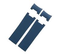 WUWMTUTCK Silicone Rubber Watch Strap 22mm Arc Interface Black Brown Blue Diving Nautical Men’s Watchband Fit For Ulysse Nardin 263(B Blue-NO BK)