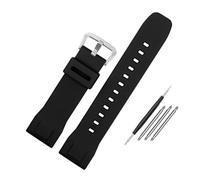 WUWMTUTCK Silicone Rubber Watch Strap 23mm Black Soft Men Watchband Bracelet Fit For Casio Fit For PROTREK PRW-70Y-7 PRW-50 PRW-60T PRW-60Y/50Y/70Y/30(Black-S pin)