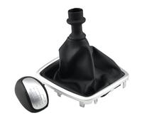 WUWMTUTCK Silver & Leather Car Shift Gear Knob Lever Gaitor Boot Cover Fit for Renault Laguna III MK3 2007-2015(Gear knob and case)