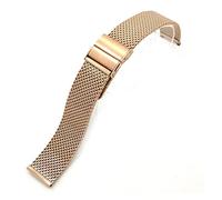 WUWMTUTCK Stainless Steel Milanese Watch Strap Fit For Samsung For Galaxy Active Gear S2 S3 Butterfly Buckle Metal Wrist Bracelet 18mm 20mm 22mm(Rose gold,20mm)