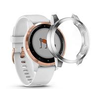 WUWOCJ Screen Protector Cases Compatible with Garmin Vivoactive 4S/Venu 2S 40mm,All-Around Soft TPU Protective Case Bumper Frame Cover (Silver)