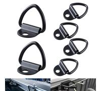 WUWWUT 6 Pcs Tie Down Anchor Hooks Heavy Duty D Rings Steel Tie Down Rings for Trailer Cargo Boat Van Truck Warehouse(Black, 450kg)