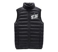 WUWWUT Personalised Men's Lightweight Puffer Gilet, Custom Down Jacket Vest with Text Logo, Windproof Sleeveless Body Warmer for Running Hiking