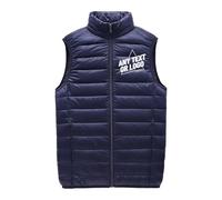 WUWWUT Personalised Men's Lightweight Puffer Gilet, Custom Down Jacket Vest with Text Logo, Windproof Sleeveless Body Warmer for Running Hiking
