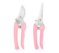 WUWYOUWL 2 Pack Stainless Steel Flower Scissors with Locking Device (Pink) | Hand Pruners Plant ShearsTrimmer, Pruning Scissors, Garden Pruning, Secateurs, for Branches, Flowers,Fruits Picking, Bonsai