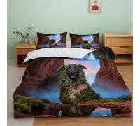 WUXHRL Old English Sheepdog Bedding Set Cave Print Duvet Cover Set Ultra Soft Microfiber Comforter Cover with Zipper & Pillowcases Modern Home Decor Essential Single（140x200cm）