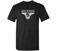 wuxiaojia Stargate Atlantis Tshirt - Mens Black SG1 Star Gate DVD Series Movie Top Cool Casual Pride t Shirt Men Unisex Size XL