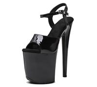WUXIN H&P Women's 8 in Platform Sandal Heels Ankle-Strap Sexy,8 in Pole Dance High Heel Platform,20 cm Exotic Platform Pole Dancer Heels Shoes Stiletto, Black, 6 UK