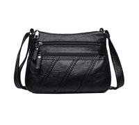WuXingMeiLi Crossbody Bags for Women Waterproof Shoulder Bag Messenger Bag Casual PU Leather Ladies Purse Handbag Cross Body Hand Bag, Black-///