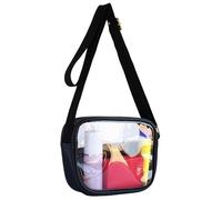 WuXingMeiLi Festival Beach Clear Bags, Transparent See Through Crossbody Bag, PVC Clear Handbag Messenger Shoulder Purse for Women, men (clear - black)