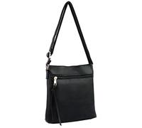 WuXingMeiLi Women's Small Black PU Leather Crossbody Bag - Compact over Shoulder Handbag for Ladies, Messenger Bag Side Bags for Women (black)