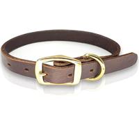 Wuxiuxiu Leather Dog Collar Heavy Duty Hardware Dog Collars Full Grain Ultra Soft and Comfort Genuine Cowhide Metal Buckle Thick Belt Collar for Small Medium Large Pets