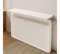 WUXTOKV Over Radiator Shelf, Wall Heater Cover,Storage Organizer, Beautiful and Space Saving, Solid Wood Density Board, Metal Bracket(White,60x30CM/16x12IN)