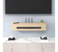 WUXTOKV Wifi Box Hider, Basket for Hiding Router, Wall Mounted and Desktop Compatible, Spacious Interior Space, Hides Cluttered Wiring(Yellow,80x13x20CM/31x5x8IN)