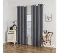 WUXXIANG Pencil Pleat Blackout Curtains 200 x 210 cm(79 x 83inch) Thermal Insulated Energy Saving, Soundproof Curtain Double Layer Curtains, with Matching Tie Backs, for Fashion Decor, Dark Grey