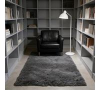 WUXXIANG Rugs Living Room 110 x 40 cm Anti Slip, Shaggy Soft, Elegant, Easy to Clean, Non-Shedding, Washable Fluffy Shaggy Rug for Bedroom, Living Room, Kitchen, Bedside, Hallway, Grey