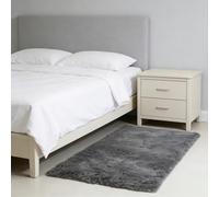 WUXXIANG Rugs Living Room 140 x 90 cm Anti Slip, Shaggy Soft, Elegant, Easy to Clean, Non-Shedding, Washable Fluffy Shag Rug for Bedroom, Living Room, Kitchen, Bedside, Hallway, Grey