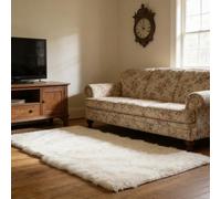 WUXXIANG Rugs Living Room 215 x 140 cm Anti Slip, Shaggy Soft, Elegant, Easy to Clean, Non-Shedding, Washable Fluffy Shaggy Rug for Bedroom, Living Room, Kitchen, Bedside, Hallway, White