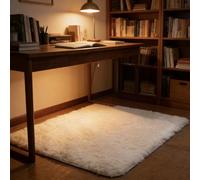 WUXXIANG Rugs Living Room 63 x 190 cm Anti Slip, Shaggy Soft, Elegant, Easy to Clean, Non-Shedding, Washable Shaggy Soft Rug for Bedroom, Living Room, Kitchen, Bedside, Hallway, White
