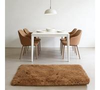 WUXXIANG Rugs Living Room 63 x 70 cm Anti Slip, Shaggy Soft, Elegant, Easy to Clean, Non-Shedding, Washable Shaggy Soft Rug for Bedroom, Living Room, Kitchen, Bedside, Hallway, Brown
