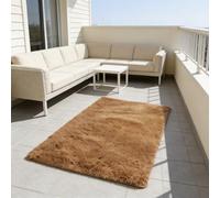 WUXXIANG Shaggy Rug 145 x 300 cm Anti Slip, Shaggy Soft, Elegant, Easy to Clean, Non-Shedding, Washable Modern Short Pile Rug for Bedroom, Living Room, Kitchen, Bedside, Hallway, Brown