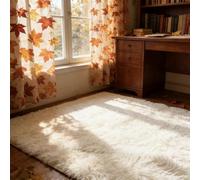 WUXXIANG Shaggy Rug 292 x 100 cm Anti Slip, Shaggy Soft, Elegant, Easy to Clean, Non-Shedding, Washable Modern Short Pile Rug for Bedroom, Living Room, Kitchen, Bedside, Hallway, White