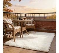 WUXXIANG Shaggy Rug 292 x 150 cm Anti Slip, Shaggy Soft, Elegant, Easy to Clean, Non-Shedding, Washable Area Rugs for Bedroom, Living Room, Kitchen, Bedside, Hallway, White