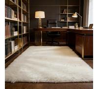 WUXXIANG Shaggy Rug 292 x 270 cm Anti Slip, Shaggy Soft, Elegant, Easy to Clean, Non-Shedding, Washable Modern Luxury Rug for Bedroom, Living Room, Kitchen, Bedside, Hallway, White