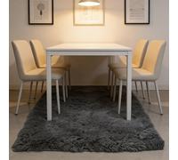 WUXXIANG Shaggy Rug 75 x 225 cm Anti Slip, Shaggy Soft, Elegant, Easy to Clean, Non-Shedding, Washable Rugs Living Room Small for Bedroom, Living Room, Kitchen, Bedside, Hallway, Grey