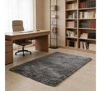 WUXXIANG Shaggy Rug 75 x 60 cm Anti Slip, Shaggy Soft, Elegant, Easy to Clean, Non-Shedding, Washable Super Soft Area Carpet for Bedroom, Living Room, Kitchen, Bedside, Hallway, Grey