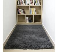 WUXXIANG Shaggy Rug 83 x 150 cm Anti Slip, Shaggy Soft, Elegant, Easy to Clean, Non-Shedding, Washable Living Room Area Rugs for Bedroom, Living Room, Kitchen, Bedside, Hallway, Grey