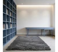 WUXXIANG Shaggy Rug 84 x 150 cm Anti Slip, Shaggy Soft, Elegant, Easy to Clean, Non-Shedding, Washable Soft Fluffy Rug for Bedroom, Living Room, Kitchen, Bedside, Hallway, Grey