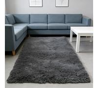 WUXXIANG Shaggy Rug 84 x 150 cm Anti Slip, Shaggy Soft, Elegant, Easy to Clean, Non-Shedding, Washable Ultra Soft Floor Carpet for Bedroom, Living Room, Kitchen, Bedside, Hallway, Grey