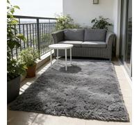 WUXXIANG Shaggy Rugs 155 x 80 cm Anti Slip, Shaggy Soft, Elegant, Easy to Clean, Non-Shedding, Washable Soft Fluffy Rug for Bedroom, Living Room, Kitchen, Bedside, Hallway, Grey