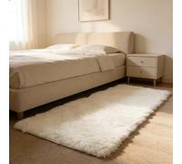 WUXXIANG Shaggy Rugs 290 x 95 cm Anti Slip, Shaggy Soft, Elegant, Easy to Clean, Non-Shedding, Washable Modern Area Rug for Bedroom, Living Room, Kitchen, Bedside, Hallway, White