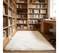 WUXXIANG Shaggy Rugs 292 x 150 cm Anti Slip, Shaggy Soft, Elegant, Easy to Clean, Non-Shedding, Washable Fluffy Shag Rug for Bedroom, Living Room, Kitchen, Bedside, Hallway, White