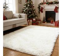WUXXIANG Shaggy Rugs 292 x 170 cm Anti Slip, Shaggy Soft, Elegant, Easy to Clean, Non-Shedding, Washable Non-Slip Area Rug for Bedroom, Living Room, Kitchen, Bedside, Hallway, White