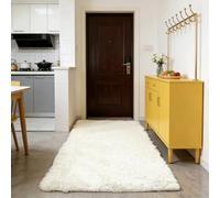 WUXXIANG Shaggy Rugs 292 x 210 cm Anti Slip, Shaggy Soft, Elegant, Easy to Clean, Non-Shedding, Washable Soft Fluffy Area Carpet for Bedroom, Living Room, Kitchen, Bedside, Hallway, White