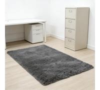 WUXXIANG Shaggy Rugs 75 x 60 cm Anti Slip, Shaggy Soft, Elegant, Easy to Clean, Non-Shedding, Washable Bedroom Carpet for Bedroom, Living Room, Kitchen, Bedside, Hallway, Grey