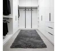 WUXXIANG Shaggy Rugs 80 x 100 cm Anti Slip, Shaggy Soft, Elegant, Easy to Clean, Non-Shedding, Washable Minimalist Floor Carpet for Bedroom, Living Room, Kitchen, Bedside, Hallway, Grey