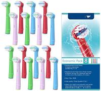 WuYan 16pcs Toothbrush Head for Kids, Toothbrush Head Compatible for Oral B, Children Electric Toothbrush Heads Replacement Heads for Braun, Dual Clean, Precision Clean, White Clean