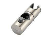 Wuyangcun Adjustable Shower Head Holder Stainless Steel Detachable Rail Rod Clamp Holder Bracket with Push Button Rotation Fit 25mm Slide Bar Brushed Silver