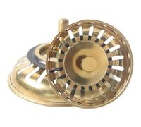 Wuyangcun Gold Sink Strainer Drain Plug Stainless Steel Filter Basket 83mm/3.27 inch for Kitchen with Rubber Seal