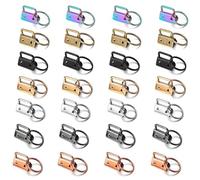 Wuyangcun Key Fob Hardware Set 28 PCS 25mm Multicolor Alloy Keychain Clasps with Split Rings for DIY Keychains Jewelry Making