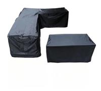 Wuyangcun Outdoor Furniture Cover Set 2-Piece 210D Oxford Fabric Waterproof L Shape with Rectangular Sofa Black